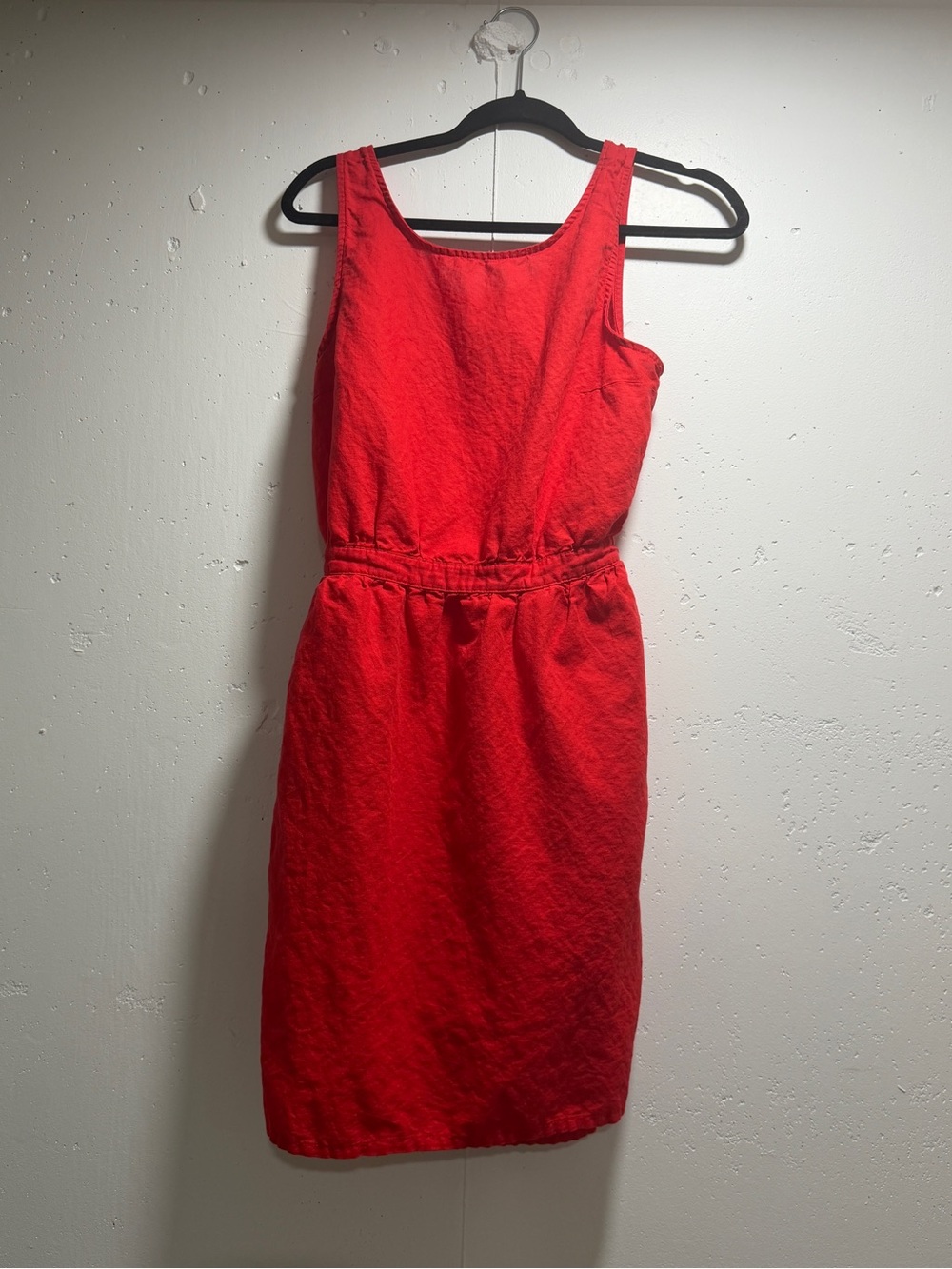 Gap Linen Cotton Blend Red Tie Back Dress